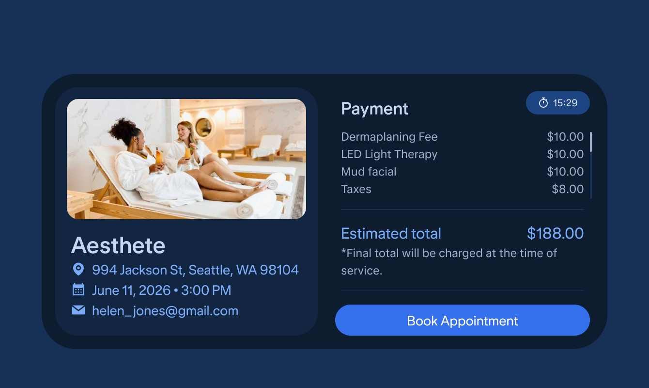 Scrollable itemized cost breakdown on the Horizontal Payments checkout screen