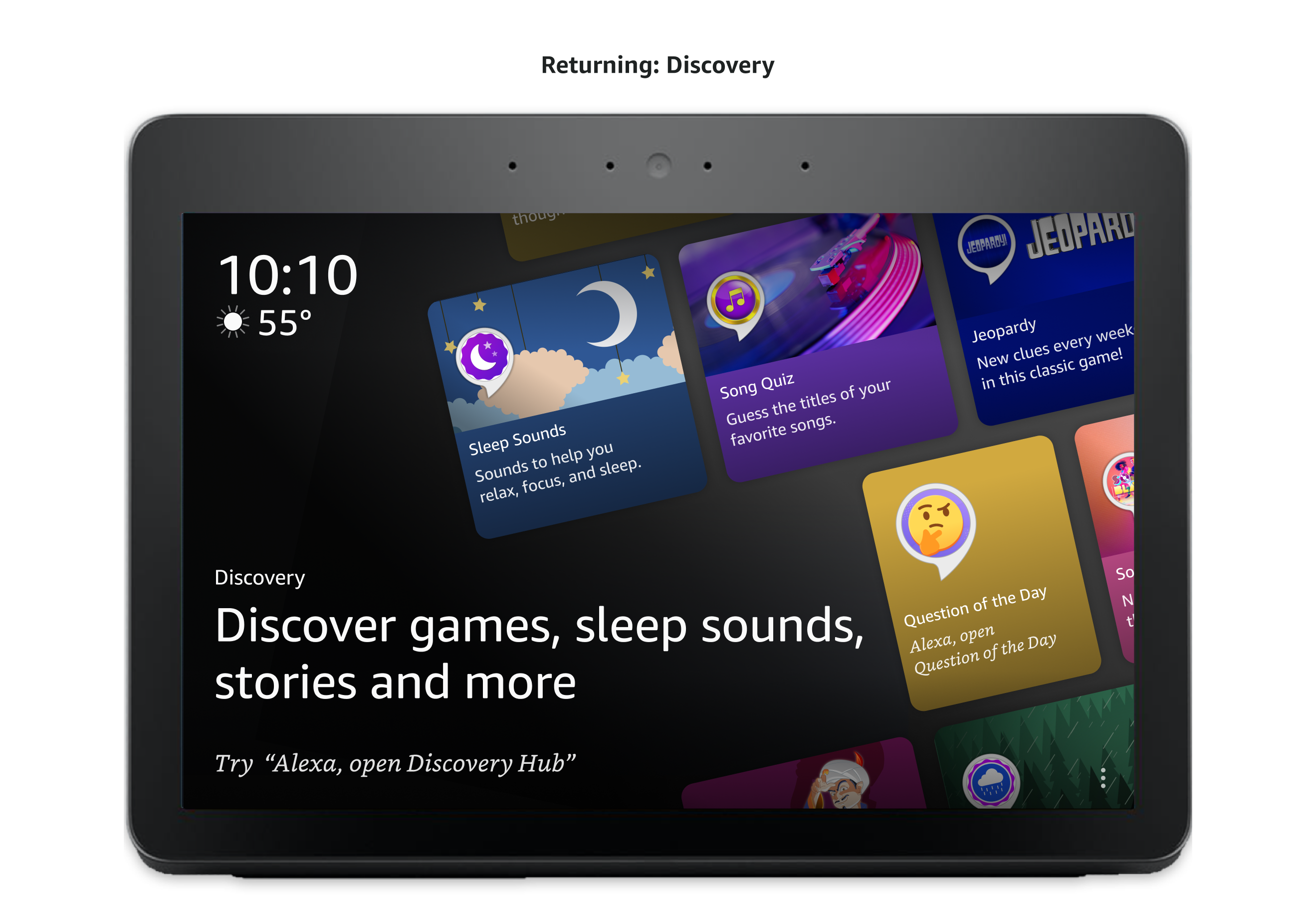 Skill management flow: Discovery card on the home screen