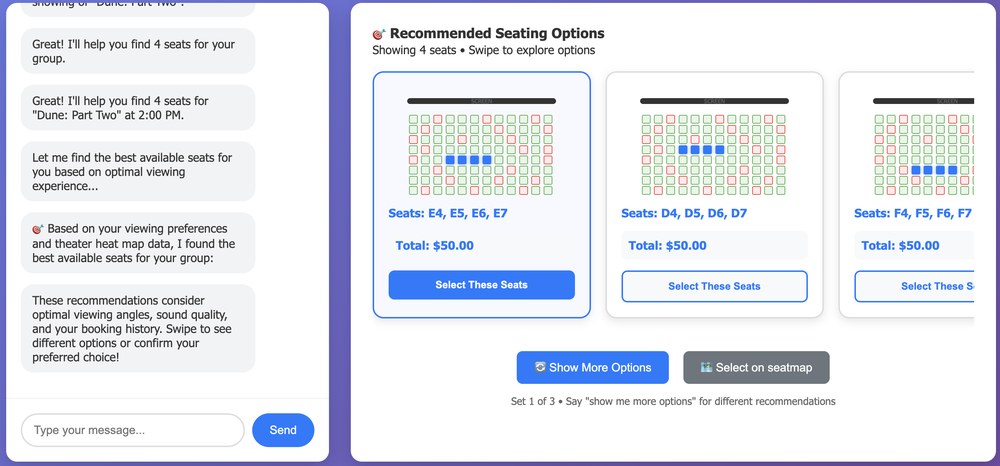 Session protocol screen 2: recommended seating carousel