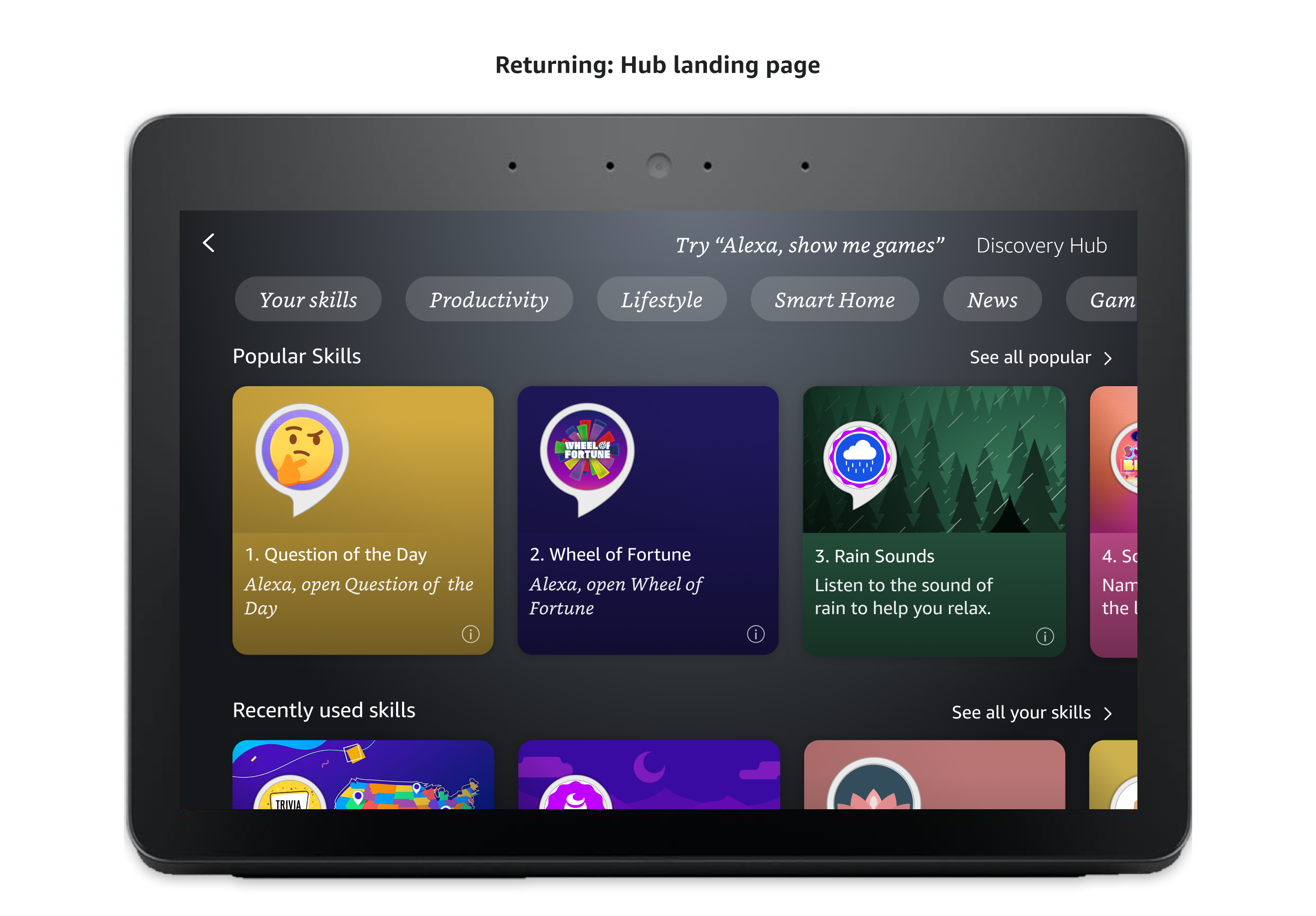Skill management flow: back to Discovery Hub landing page